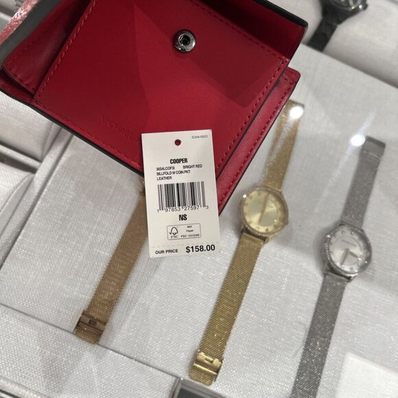 Michael Kors Cooper Pebbled Leather Billfold Wallet With Coin Pouch 36S4LCOF3I - Picture 7 of 8